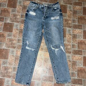 PACSUN- High Rise Distressed Mom Jeans